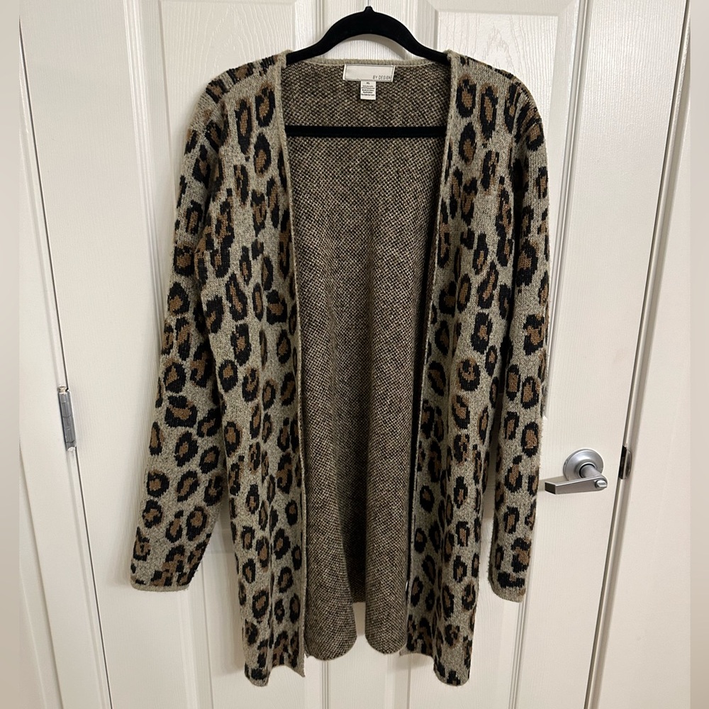 Warm and cozy leopard print cardigan
